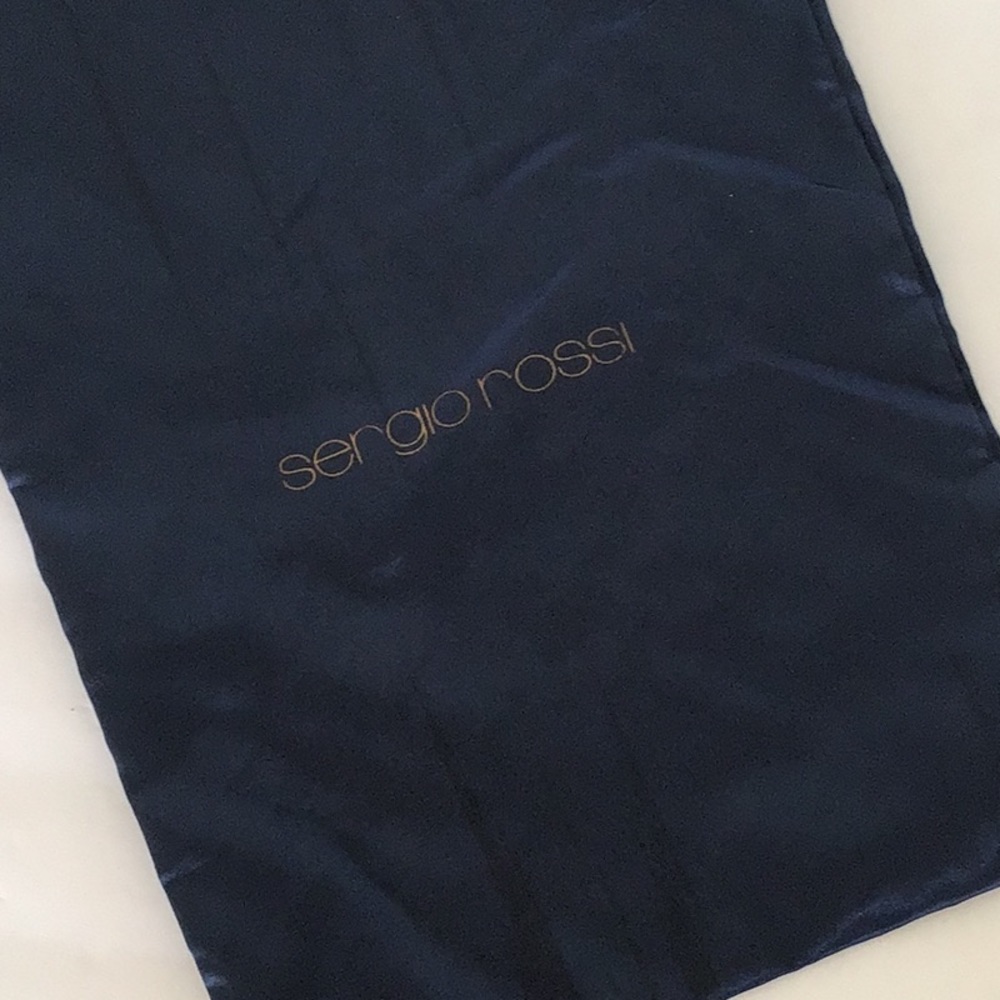 SERGIO ROSSI BLUE SATIN DUSTBAG